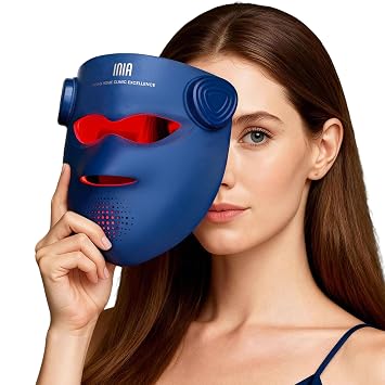 INIA GLOW 4D Wireless Red Light Therapy Mask for Face, Dual NIR, 320 LEDs